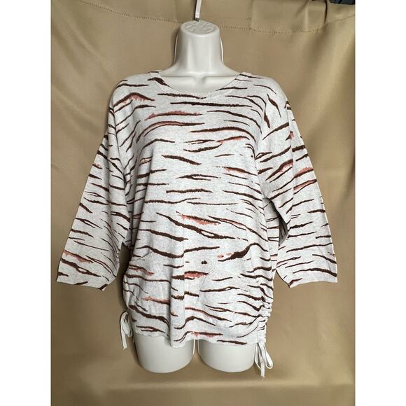 Democracy Zebra Stripe Sweater S NWT - Picture 2 of 9